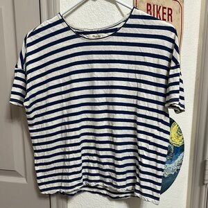 Navy and White Striped T-Shirt